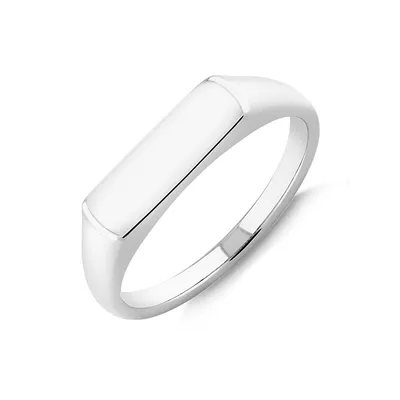 Men's Rectangle Signet Ring Sterling Silver