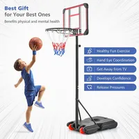 Portable Basketball Hoop Stand 6.3ft-8.1ft Adjustable Withwheels & Edge Protectors