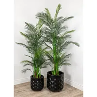 Faux Botanical Palm Tree In Green 72 In. Height