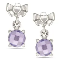 Sterling Silver Crystal With Pearl Stud & Crystal J With Pearl Drop Earrings Set