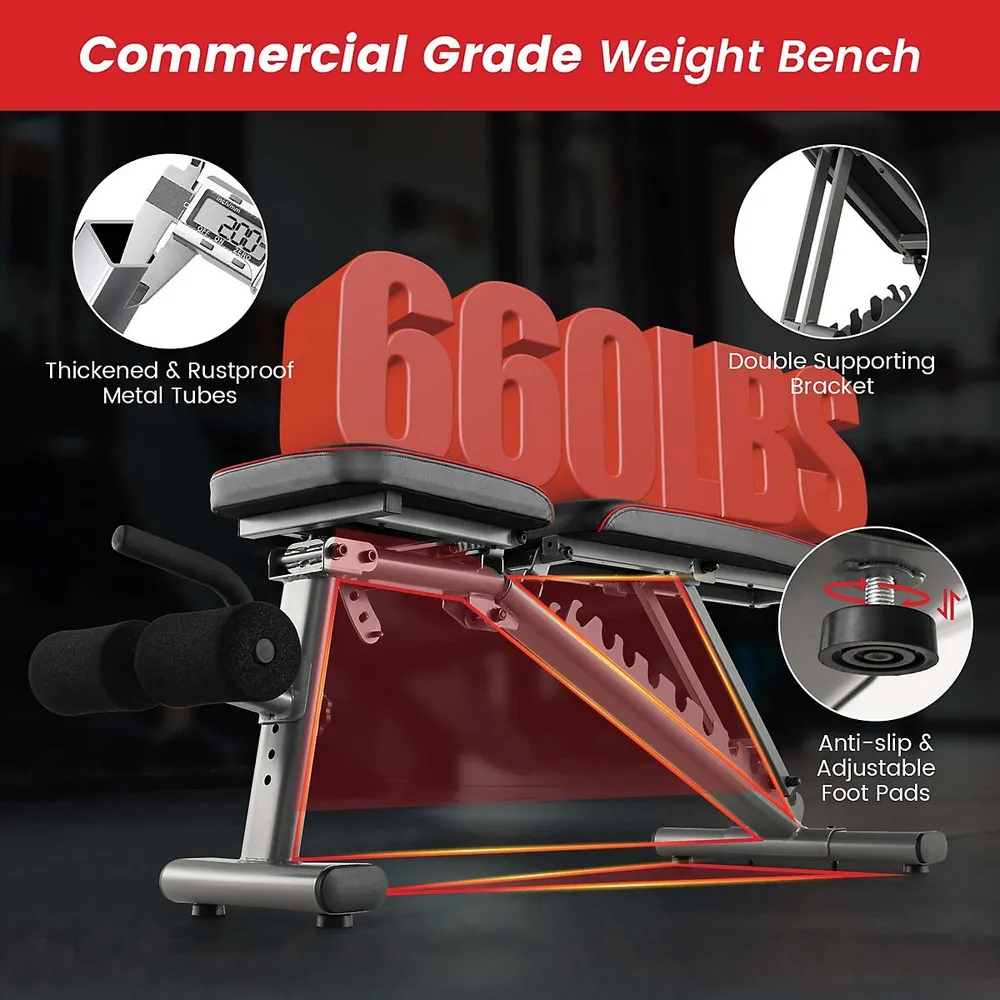 Superfit Adjustable Weight Bench for Full Body Strength Training