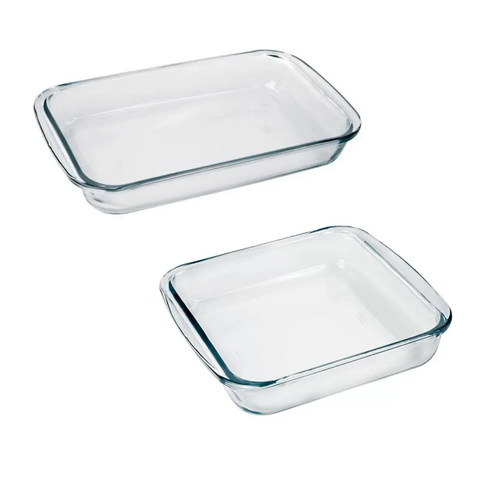 2-piece Glass Bakeware Set, 572 Fahrenheit Max Temperature
