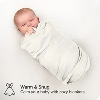 100% Cotton Flannel Receiving Blankets - 6 Pack