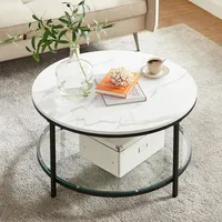 Faux Marble White And Black Coffee Table