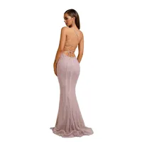 Ps6328 Straight Bust Criss Cross Back Gown