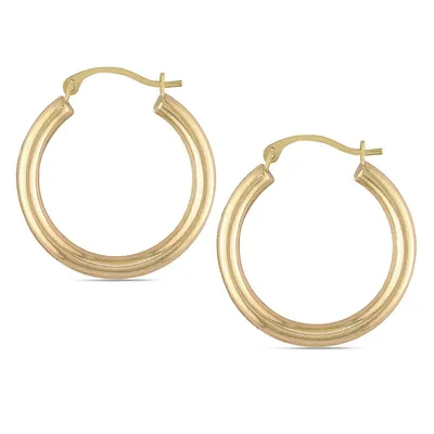 10kt Yellow Gold Round And Tube Earring