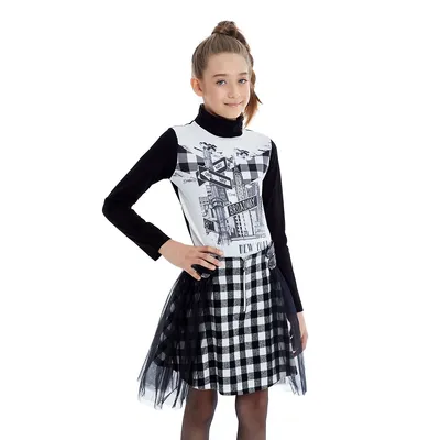 Two Piece Long Sleeve And Skirt Set For Teen Girl