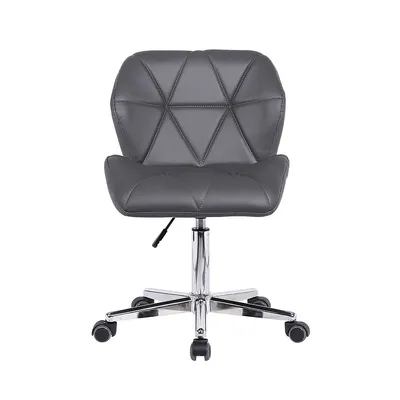 Jager Quilted Comfort Computer Desk Office Chair Stool - Grey
