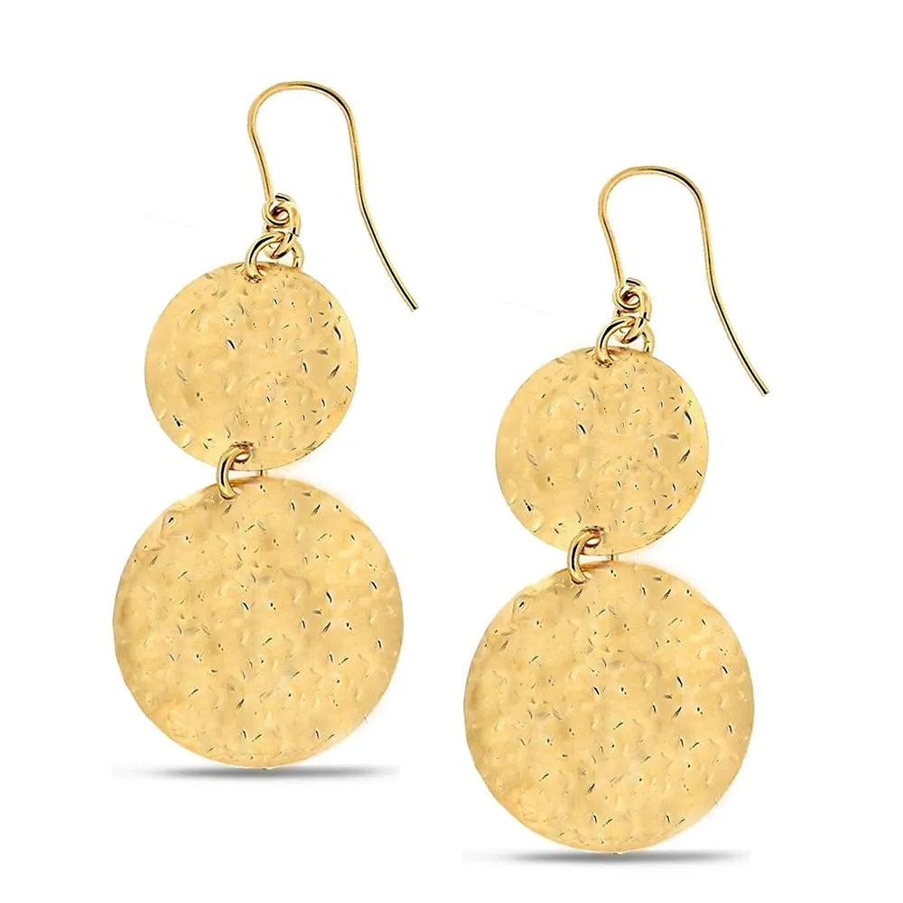 Sutton Golden Icons Gold-Tone Stainless Steel Drop Earrings