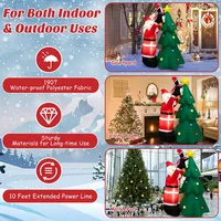 6 Ft Inflatable Christmas Tree & Santa Claus W/ Leds & Air Blower