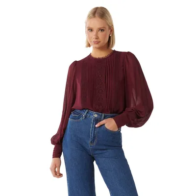 Charlee Lace Trim Blouse