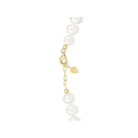 Cultured Freshwater Pearl Bracelet In 10kt Yellow Gold