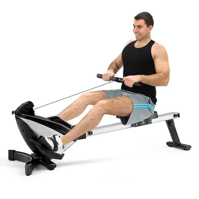 Magnetic Rowing Machine, Folding Rower With Lcd Display And Adjustable Resistance, Exercise Cardio Fitness Equipm