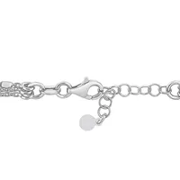 Multi-strand Link Bracelet In Sterling Silver, 7.5 In