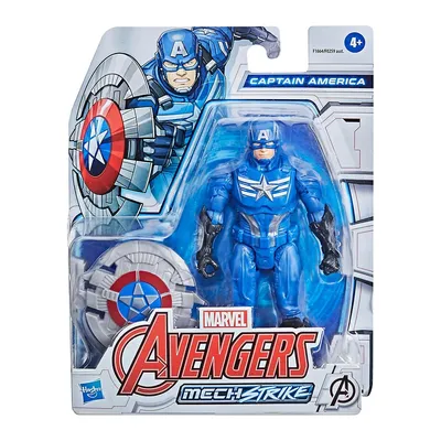 Figurine Captain America de 15 cm avec accessoire de combat Mech compatible Avengers Mech Strike