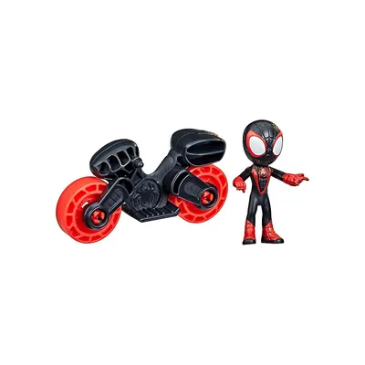 Figurine Miles Morales Spider-Man avec moto
