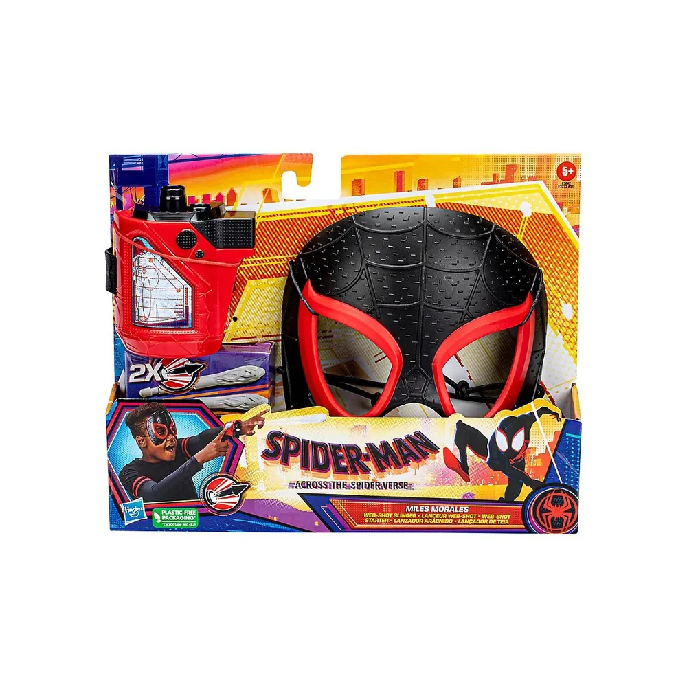 Spider-Man Across The Spider-Verse Miles Morales Web-Shot Slinger Mask and Blaster Set