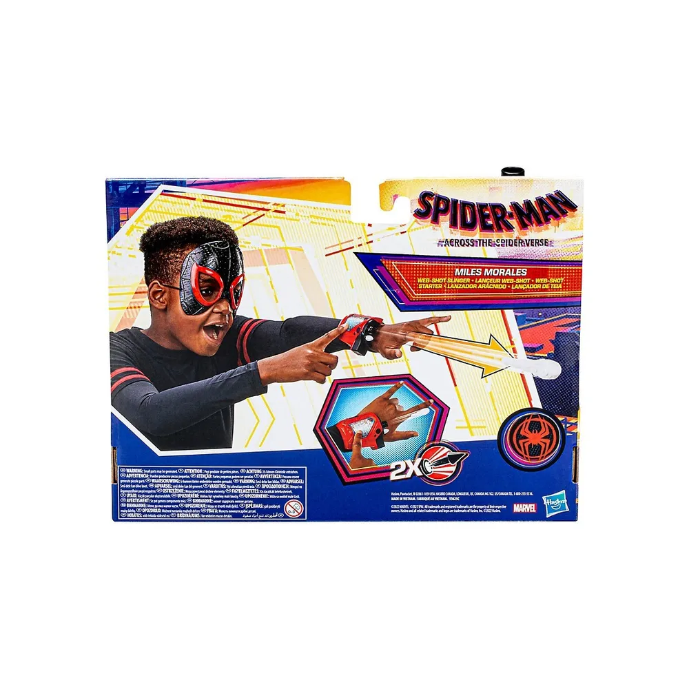 Spider-Man Across The Spider-Verse Miles Morales Web-Shot Slinger Mask and Blaster Set