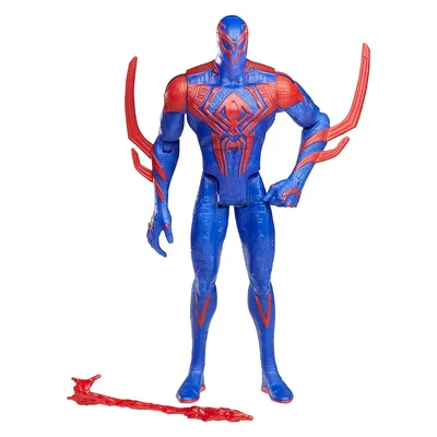 Figurine Spider-Man 2099 Spider-Man dans le Spider-Verse à l'échelle de 15 cm avec accessoire Laser Blast