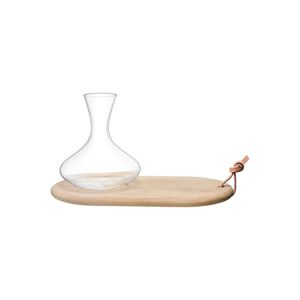 2-Piece Handmade Wine Carafe and Cheese Board Set