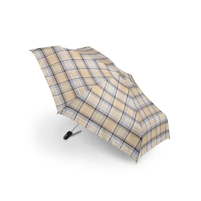 Compact Open and Close Plaid Umbrella