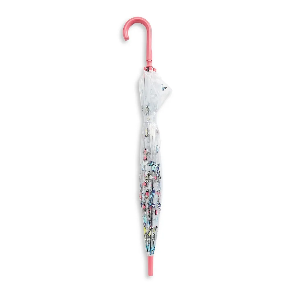 Butterfly and Bird Clear Walking Umbrella