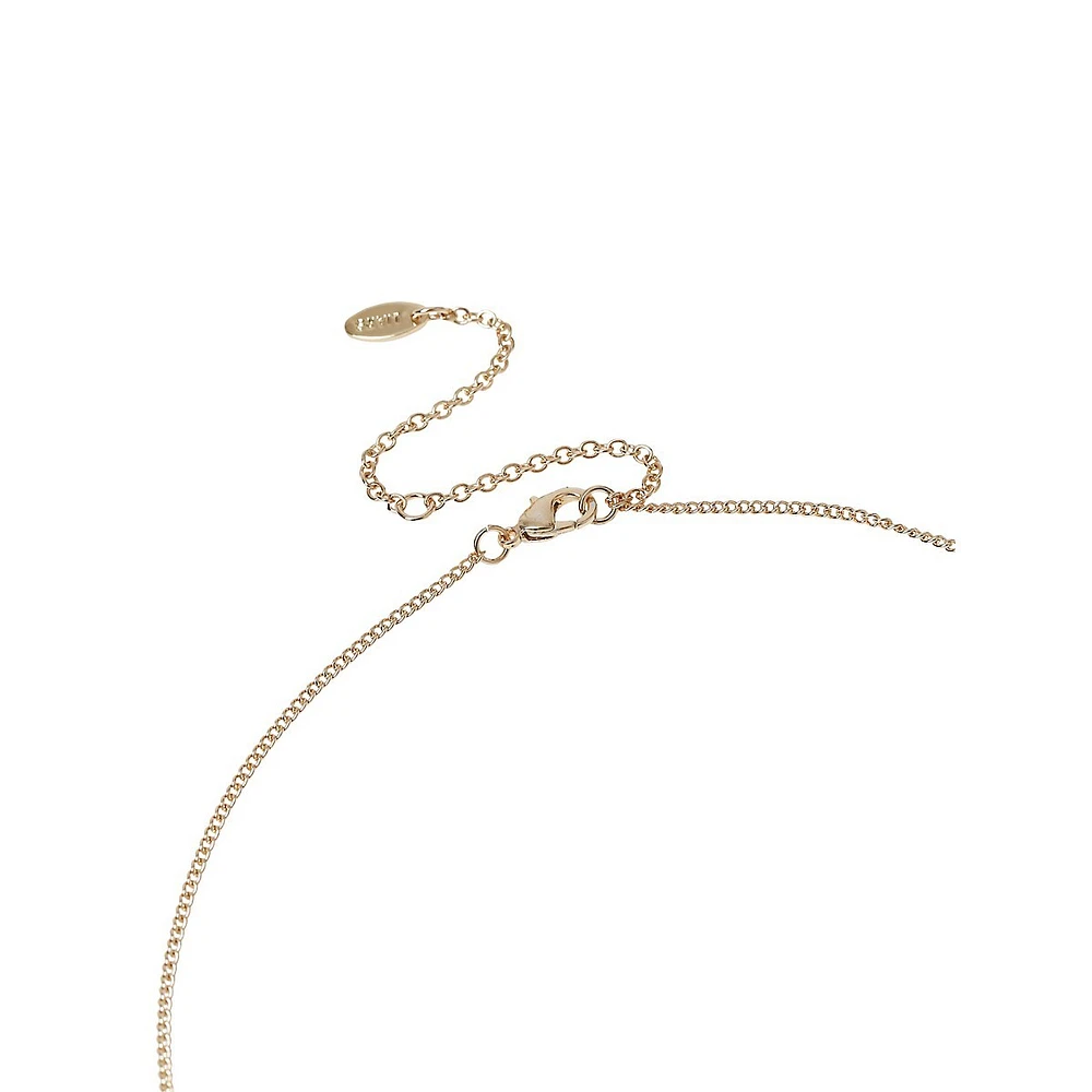 Goldtone T-Bar Ditsy Necklace