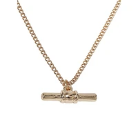 Goldtone T-Bar Ditsy Necklace