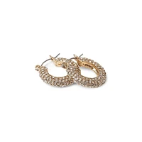 Shazz Chunky Goldtone & Crystal Hoop Earrings
