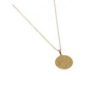 Goldtone Recycled Silver Circular Pendant Necklace