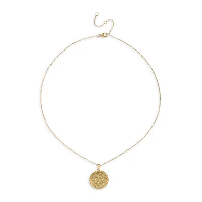 Goldtone Recycled Silver Circular Pendant Necklace