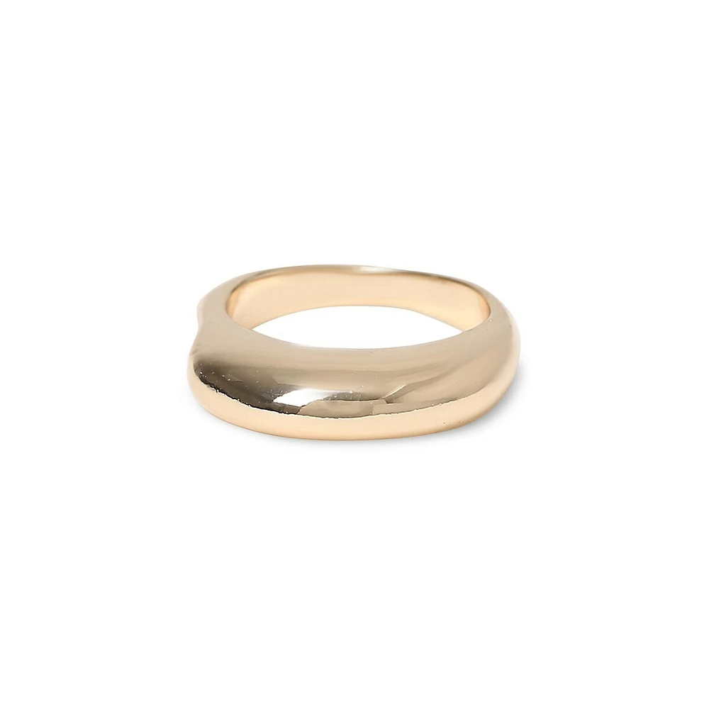 Goldtone Organic Smooth Ring