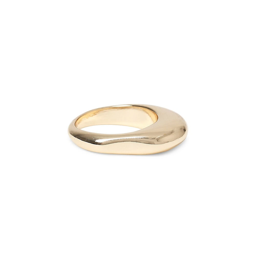 Goldtone Organic Smooth Ring