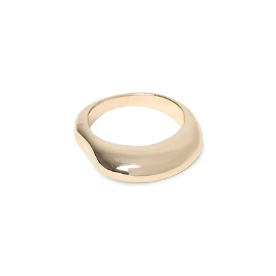 Goldtone Organic Smooth Ring