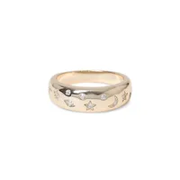 Celestial Goldtone & Crystal Ring