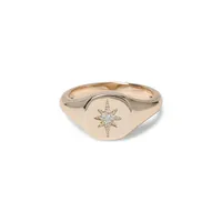 Crystal Star & Rose Goldtone Ring