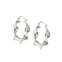 Silvertone Twist Hoop Earrings