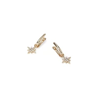 Goldplated Crystal U-Hoop Star-Drop Earrings