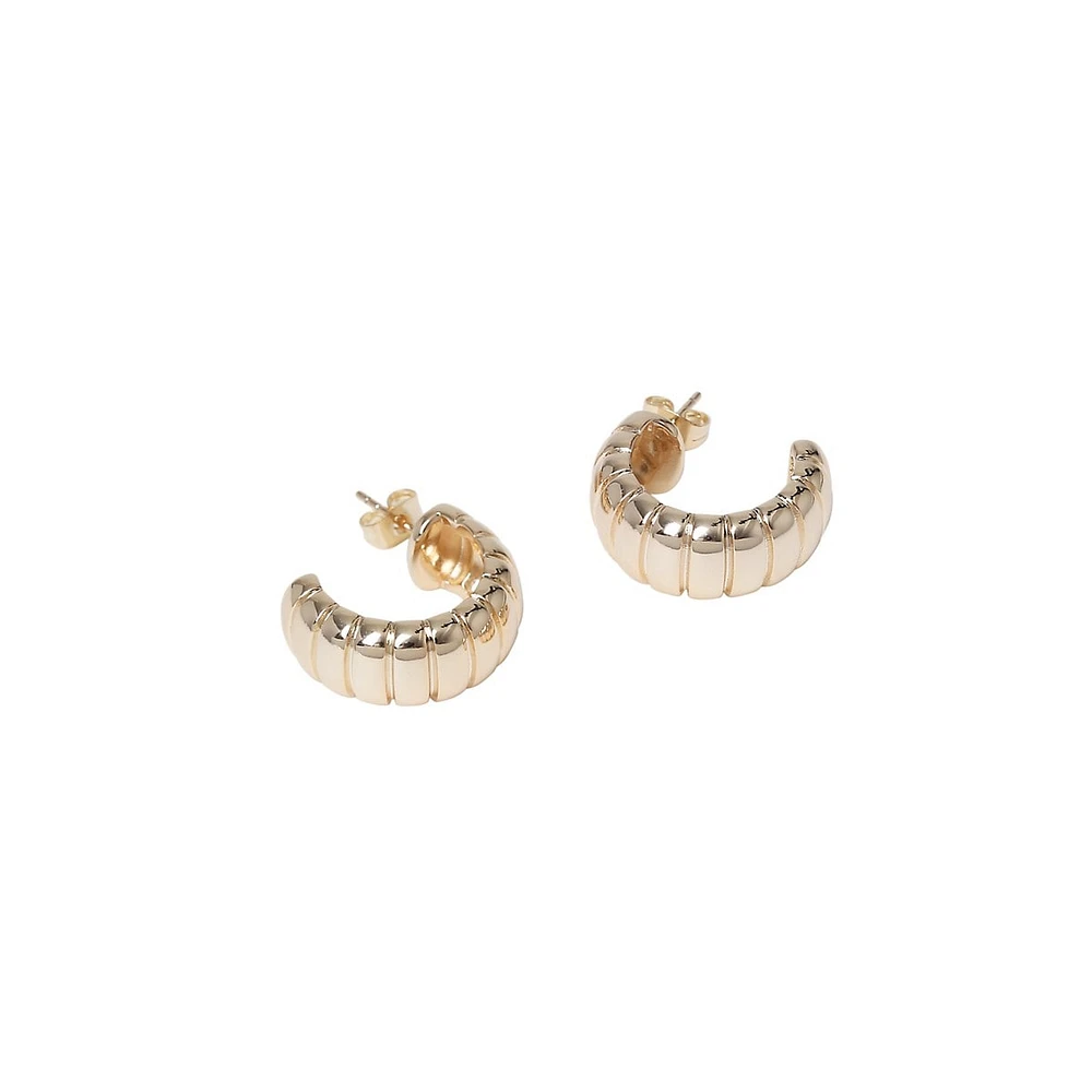 Ridged Goldtone Hoop Earrings