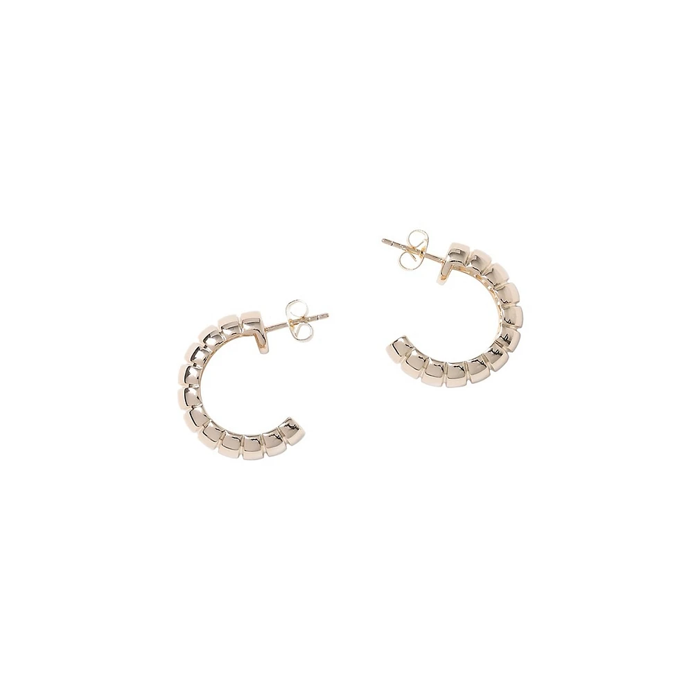 Ridged Goldtone Hoop Earrings