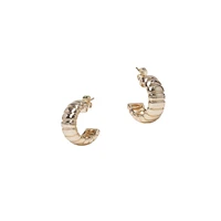 Ridged Goldtone Hoop Earrings