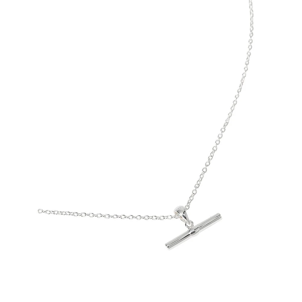 Silverplated T-Bar Necklace