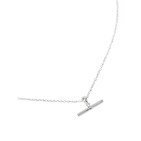 Silverplated T-Bar Necklace