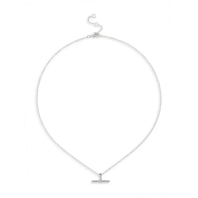 Collier en T plaqué argent