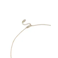 Goldtone & Cubic Zirconia Disk Pendant Necklace