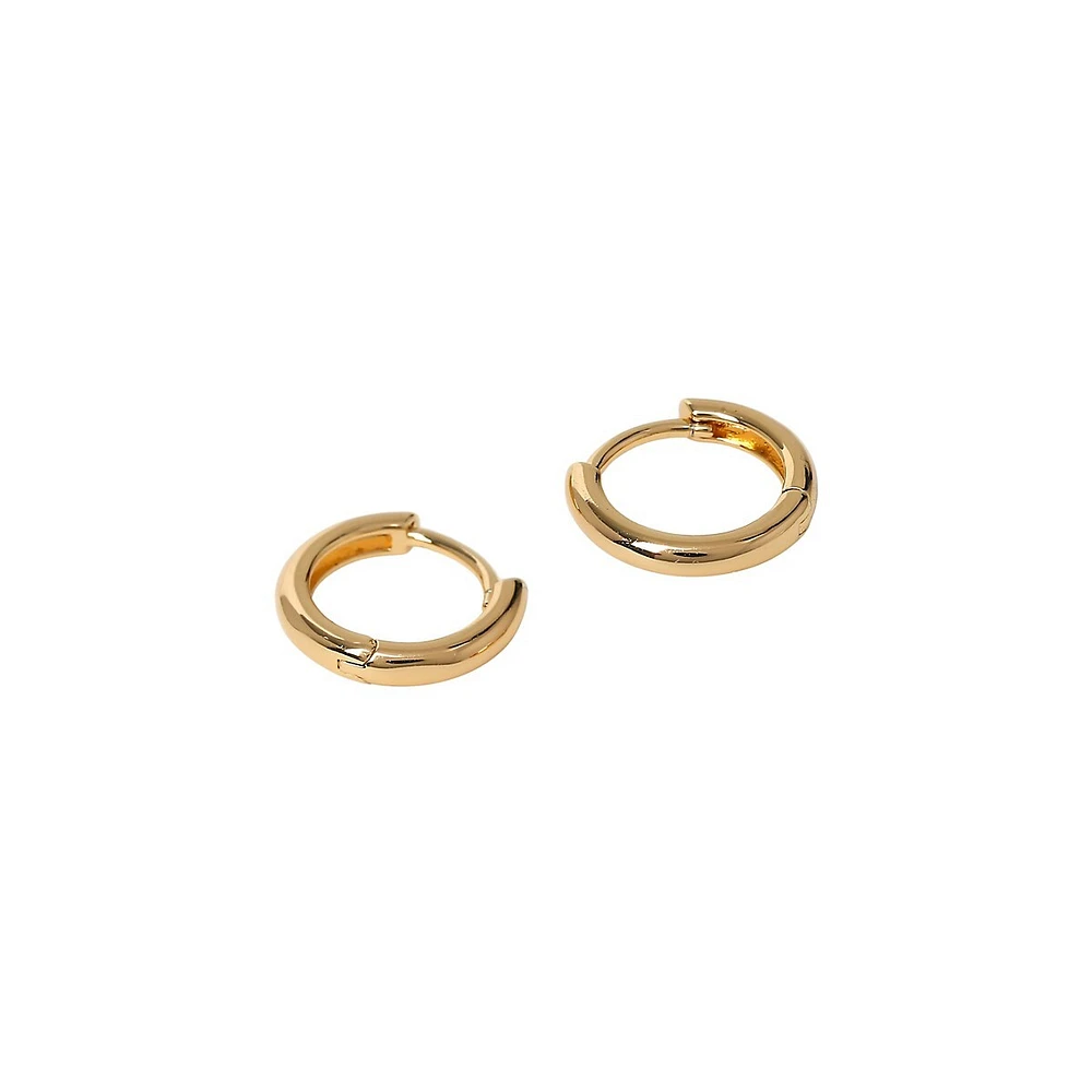 Goldplated Smooth Clicker Hoop Earrings