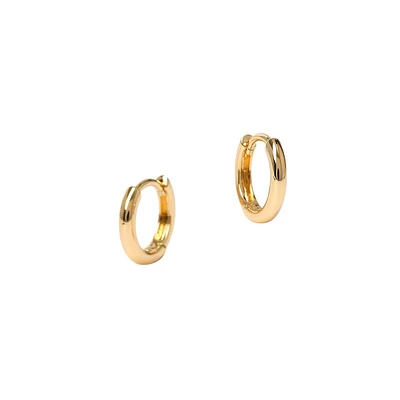 Goldplated Smooth Clicker Hoop Earrings