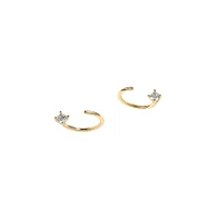 Goldplated Crystal Hoop Slider Earrings