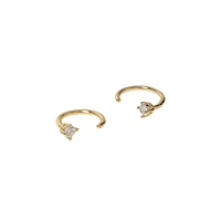 Goldplated Crystal Hoop Slider Earrings