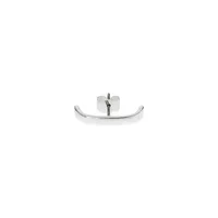 Silvertone Curved Stud Earring